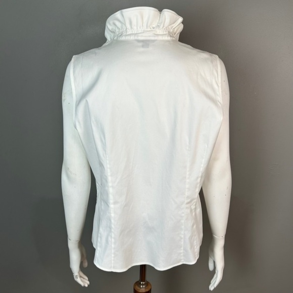 Brooks Brothers blouse Womens size 16 White Sleeveless Button Down Summer Office - Picture 5 of 9